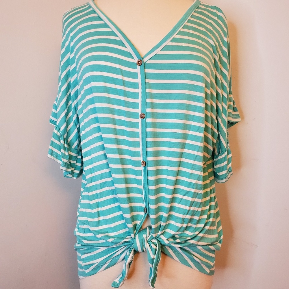 Striped Tie Waist Top
